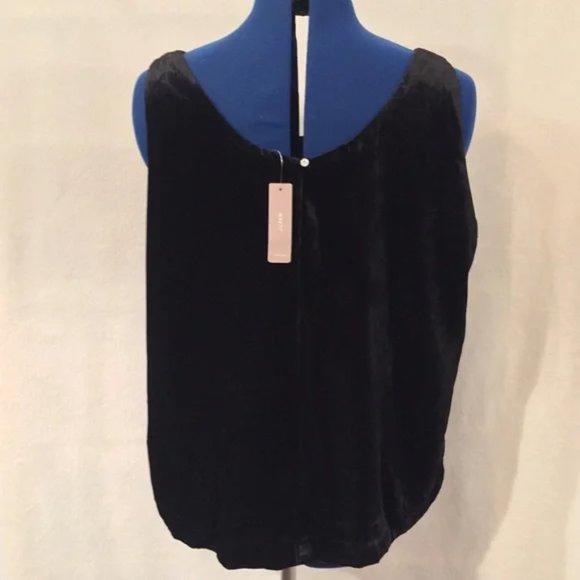 NWT J. Crew black velvet sleeveless scoop neck tank top - Picture 4 of 8
